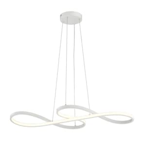 Lustre Pendente Led Strip Branco 80X35cm 36W