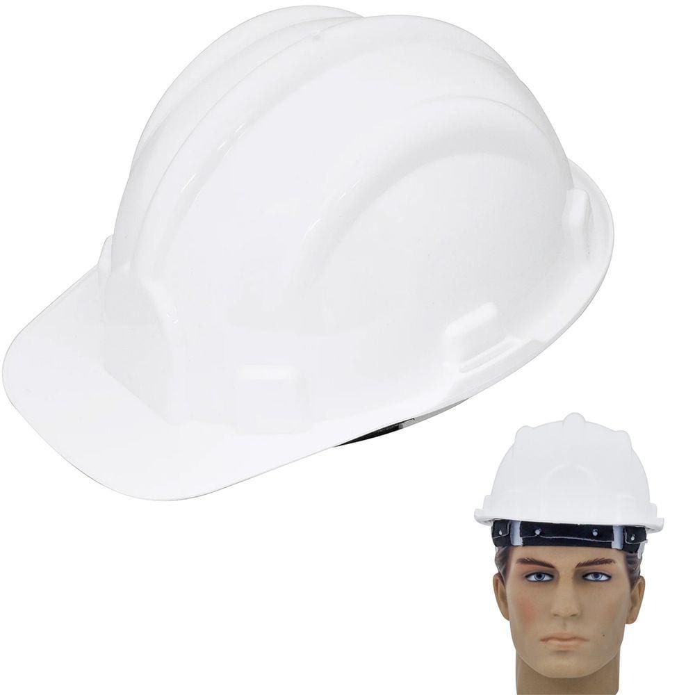 Capacete de Segurança Aba Frontal EPI Obra Deltaplus Branco ProSafety