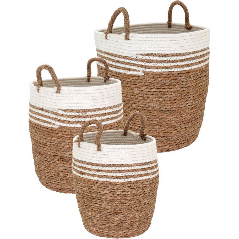 Cesta Fibra Natural 3Pç
