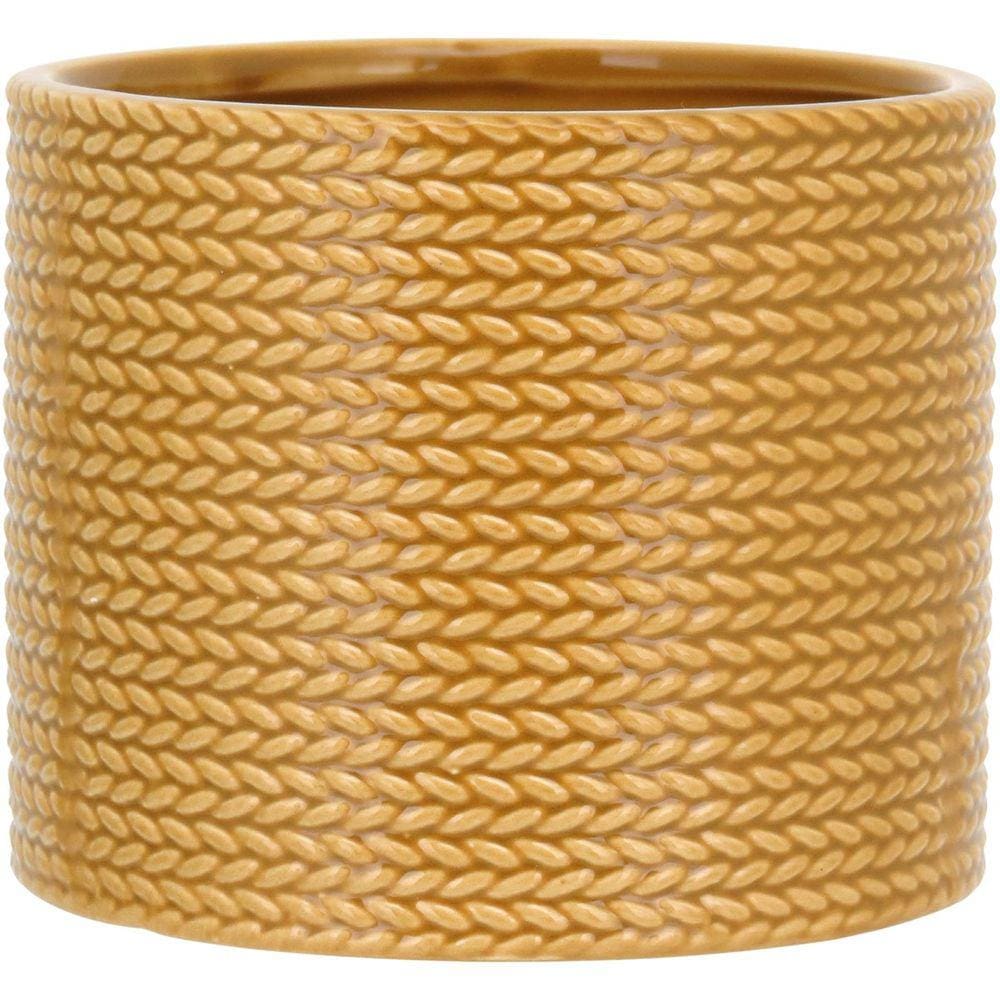 CACHEPÔ 11x13x13cm CERÂMICA AMARELO
