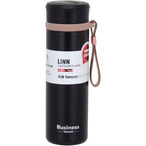 BUSINESS GARRAFA TÉRMICA 21x6x6cm 500ml INOX PRETO PAREDE DUPLA