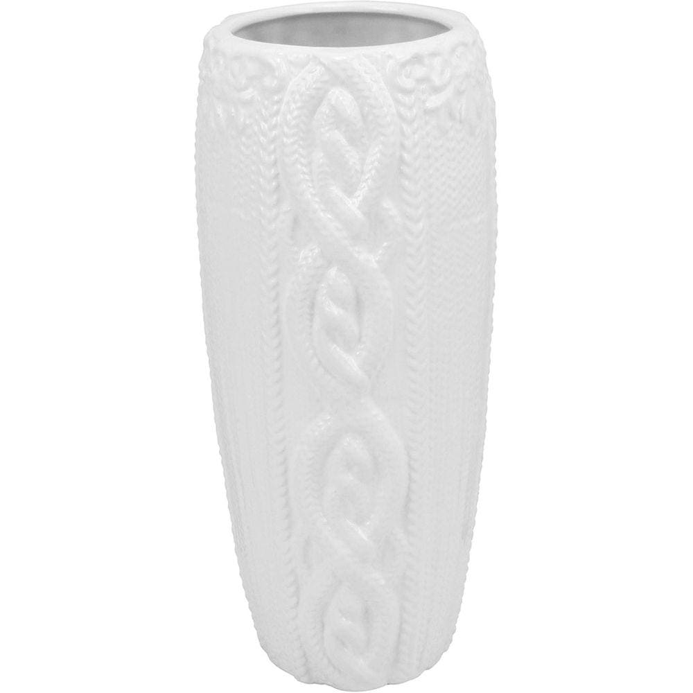 CHATEAU VASO 29x13x13cm CERÂMICA BRANCO