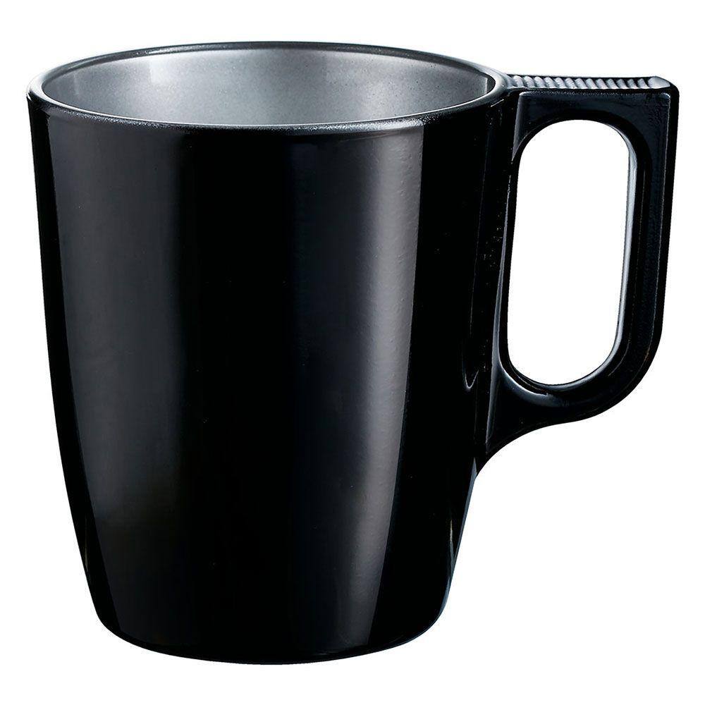 LUMINARC FLASHY CANECA 9x8x8cm 250ml VIDRO TEMPERADO PRETO