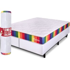 Cama Box com Colchão King Vácuo Dupla Face Ortopédico Max Flowing 193x203cm BF Colchões