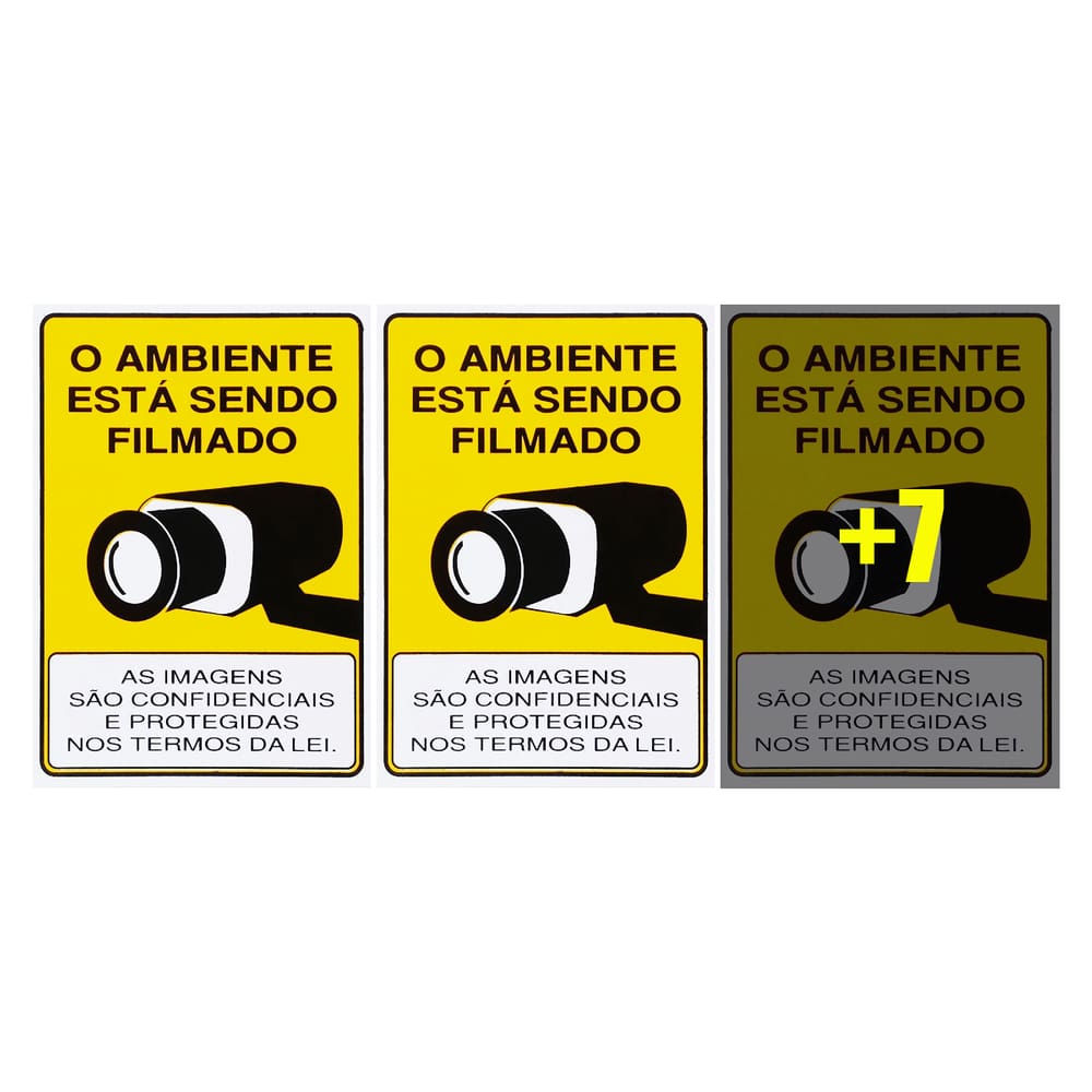 Combo 10 Placas De Sinalização O Ambiente Está Sendo Filmado 15x20 Acesso - P-25/1 F9e