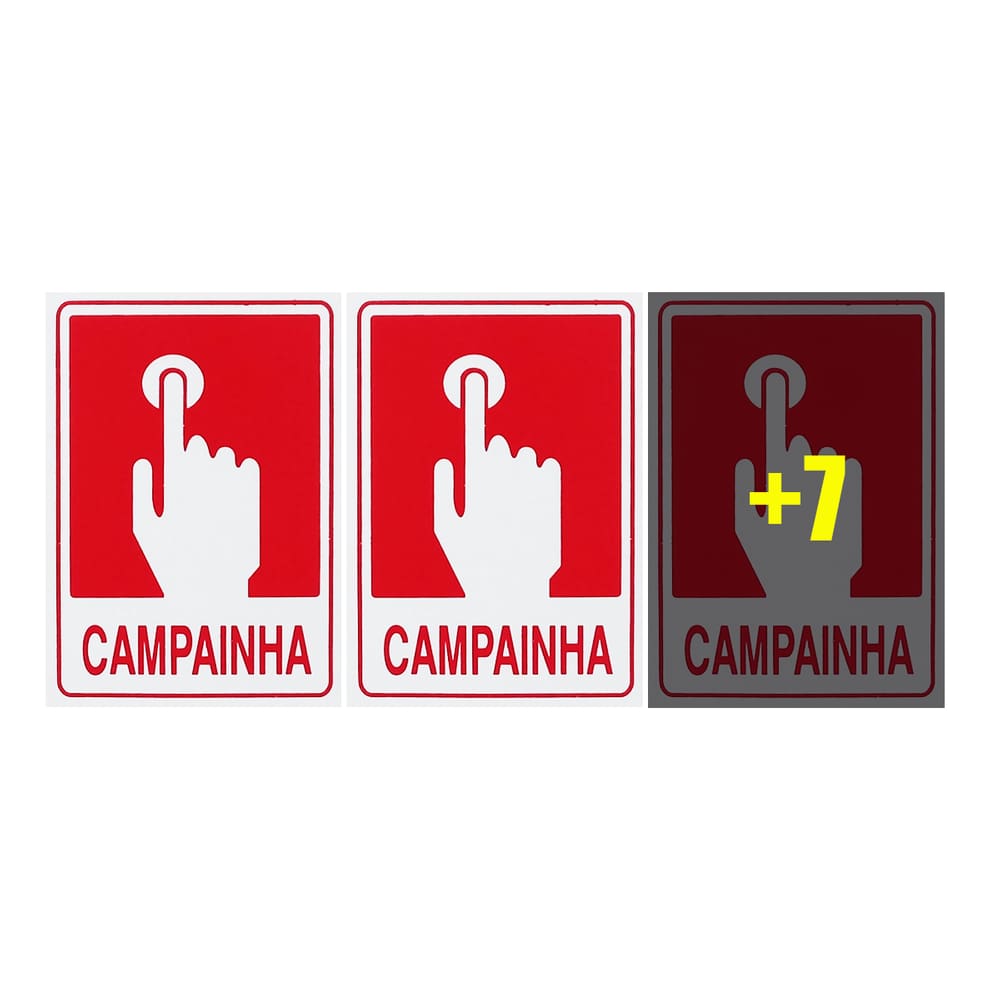Combo 10 Placas De Sinalização Campainha 10x15 Acesso - S-235 F9e
