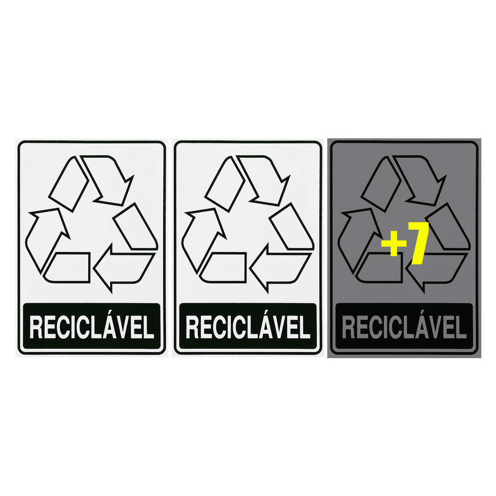 Combo 10 Adesivos De Sinalização Lixo Reciclável 15x20 Acesso - S-246 F9e