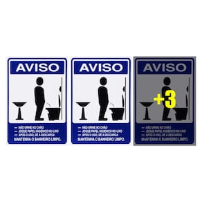 Combo 6 Placas De Sinalização Mantenha O Banheiro Limpo Masculino 15X20 Acesso - S-232 F9e