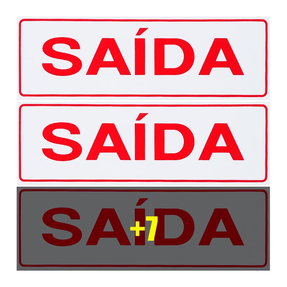 Combo 10 Placas De Sinalização Saída 30x10 Acesso - S-225/1 F9e