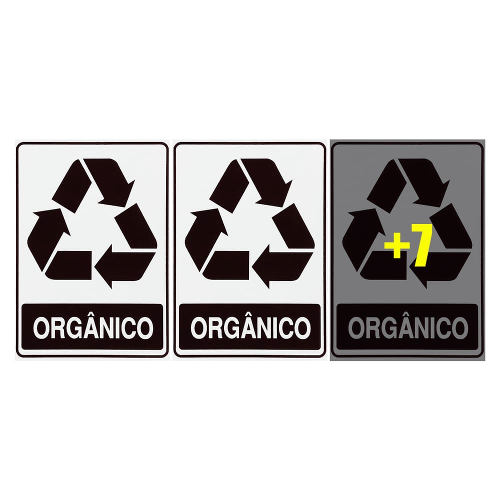 Combo 10 Adesivos De Sinalização Lixo Orgânico 15x20 Acesso - S-238 F9e