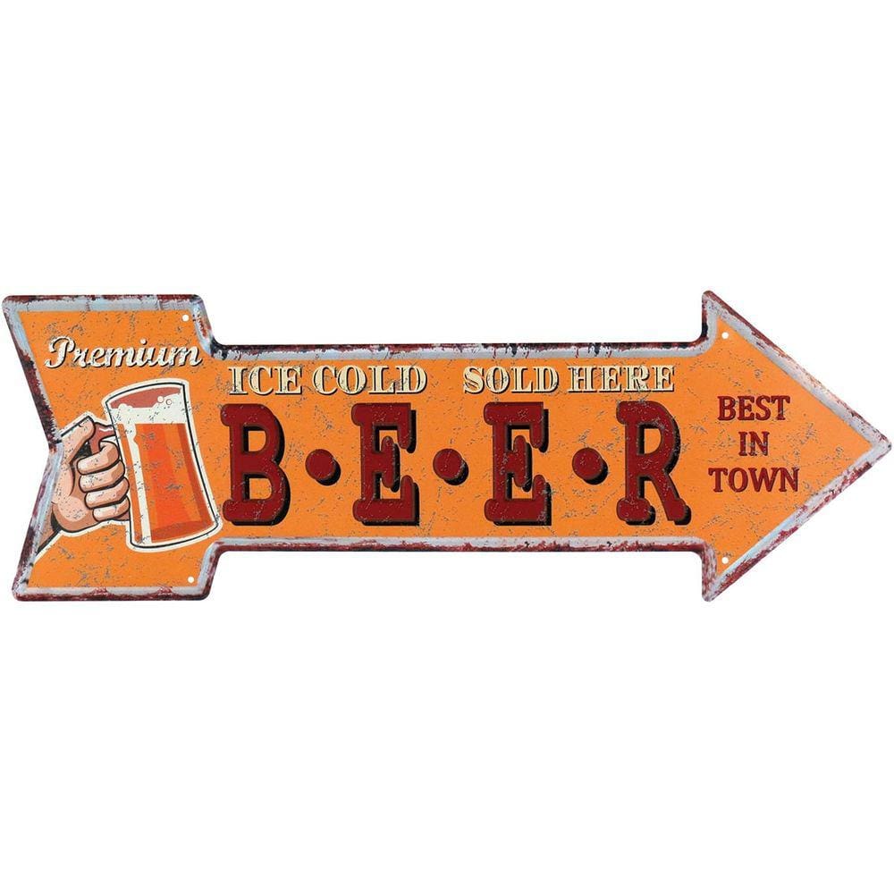RETRO PLACA DECORATIVA 16x25xMETAL LARANJA SETA