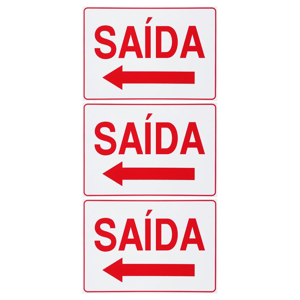 Combo 3 Placas De Sinalização Saída Com Seta Para Esquerda 30x20 Acesso - S-212 F9e