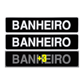 Combo 6 Placas De Sinalização Banheiro 30x7 Acesso - A-410 F9e