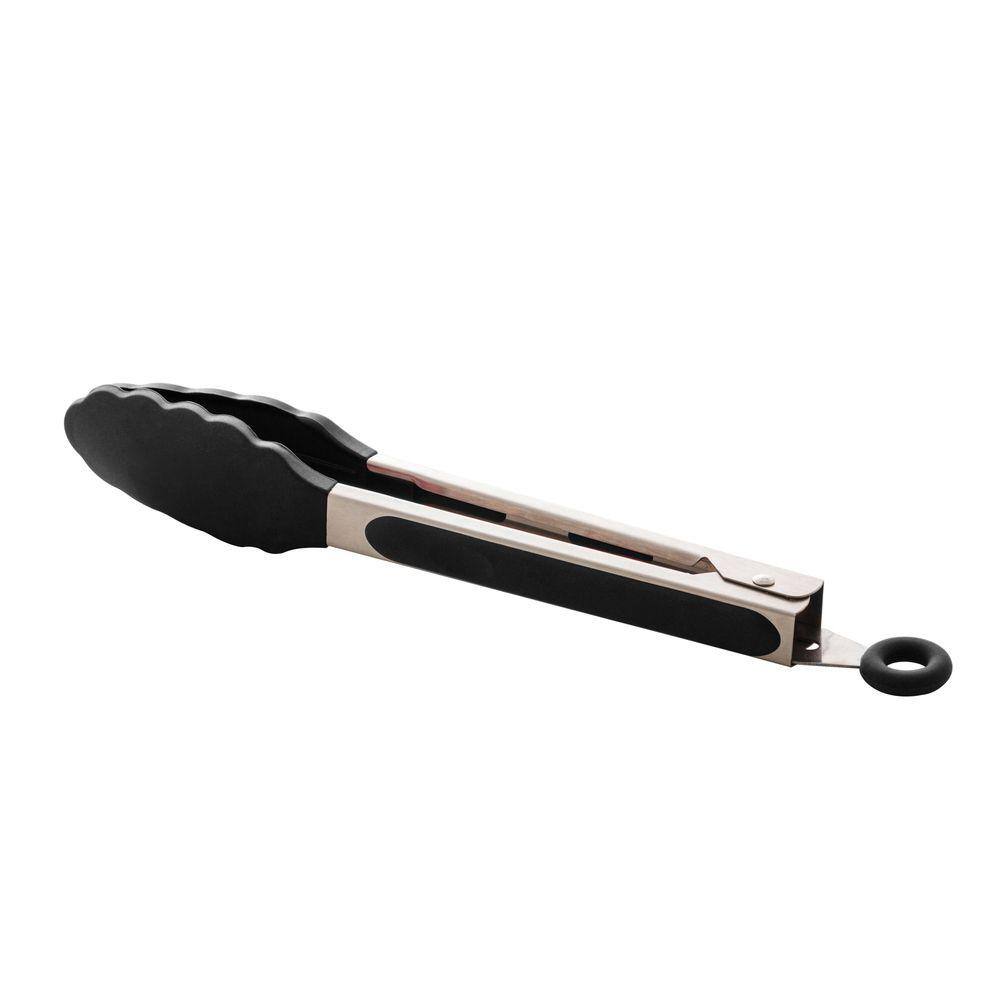 Pinça de Silicone Preto Com Cabo Aço Inox Charmy Lyor