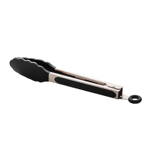 Pinça de Silicone Preto Com Cabo Aço Inox Charmy Lyor