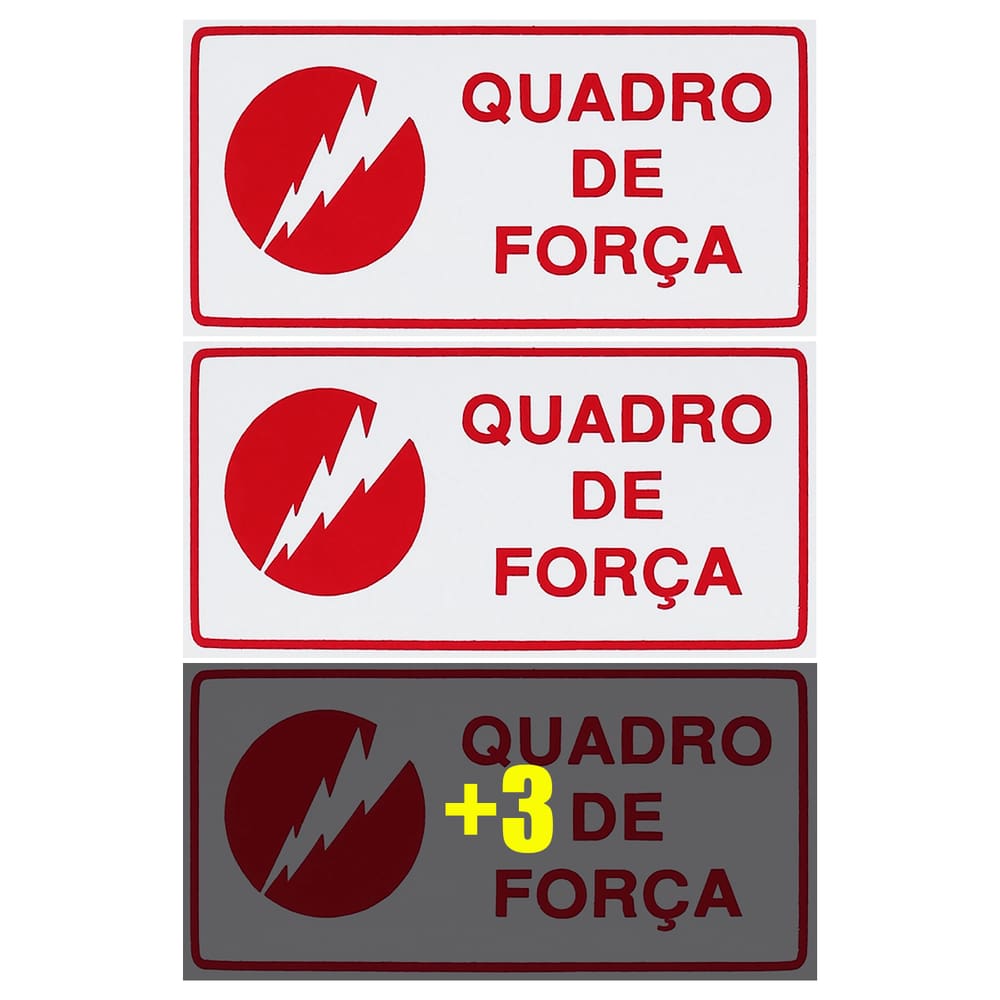 Combo 6 Placas De Sinalização Quadro De Força 20x10 Acesso - X-742 F9e