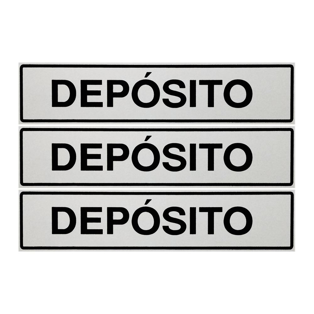 Combo 3 Placas De Sinalização Depósito 30x7 Acesso - B-511 F9e