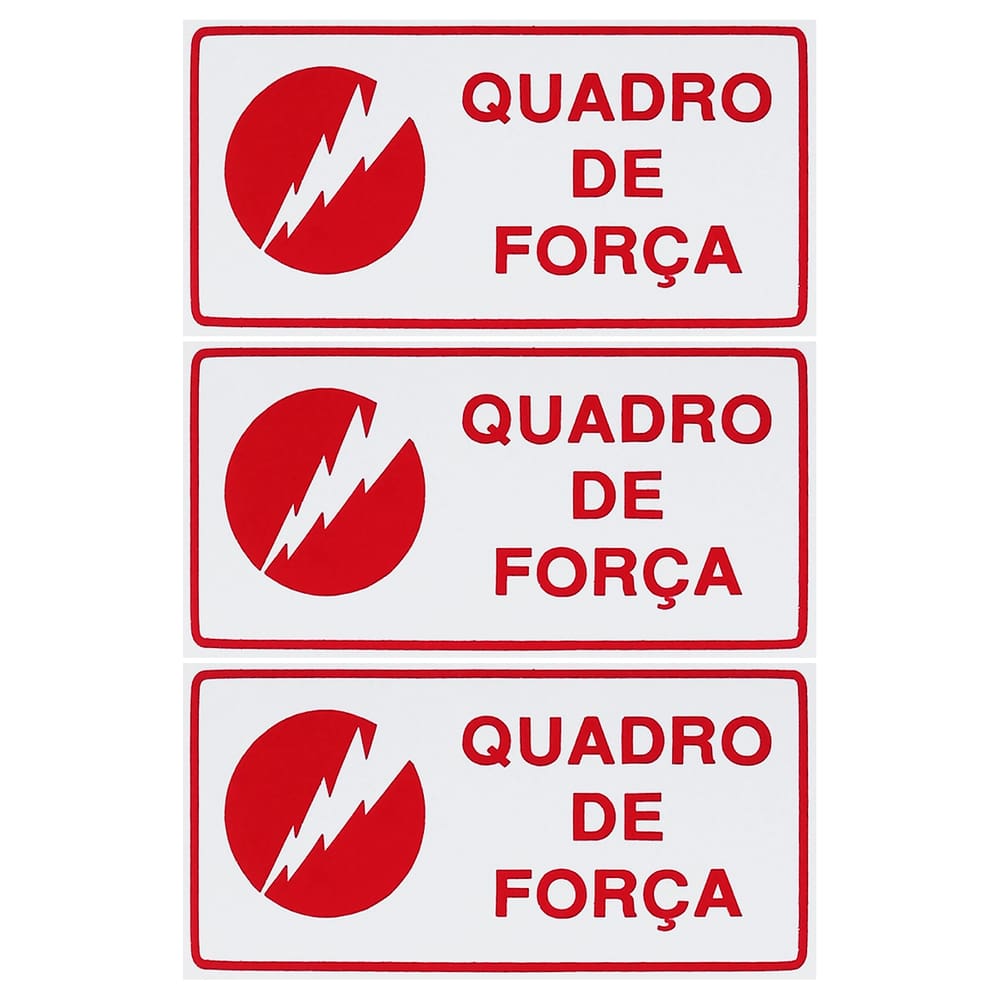 Combo 3 Placas De Sinalização Quadro De Força 20x10 Acesso - X-742 F9e
