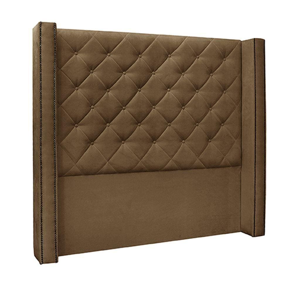 Cabeceira Casal 1,64m Loewe Suede Caramelo - Gran Belo