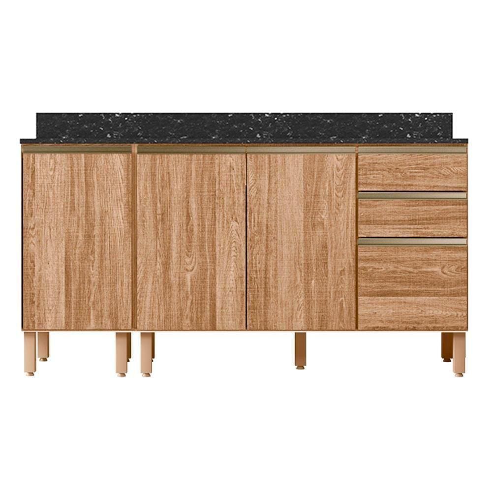 Kit Balcao Com Tampo 160cm 2 Peças Mdf Carvalho Rustico