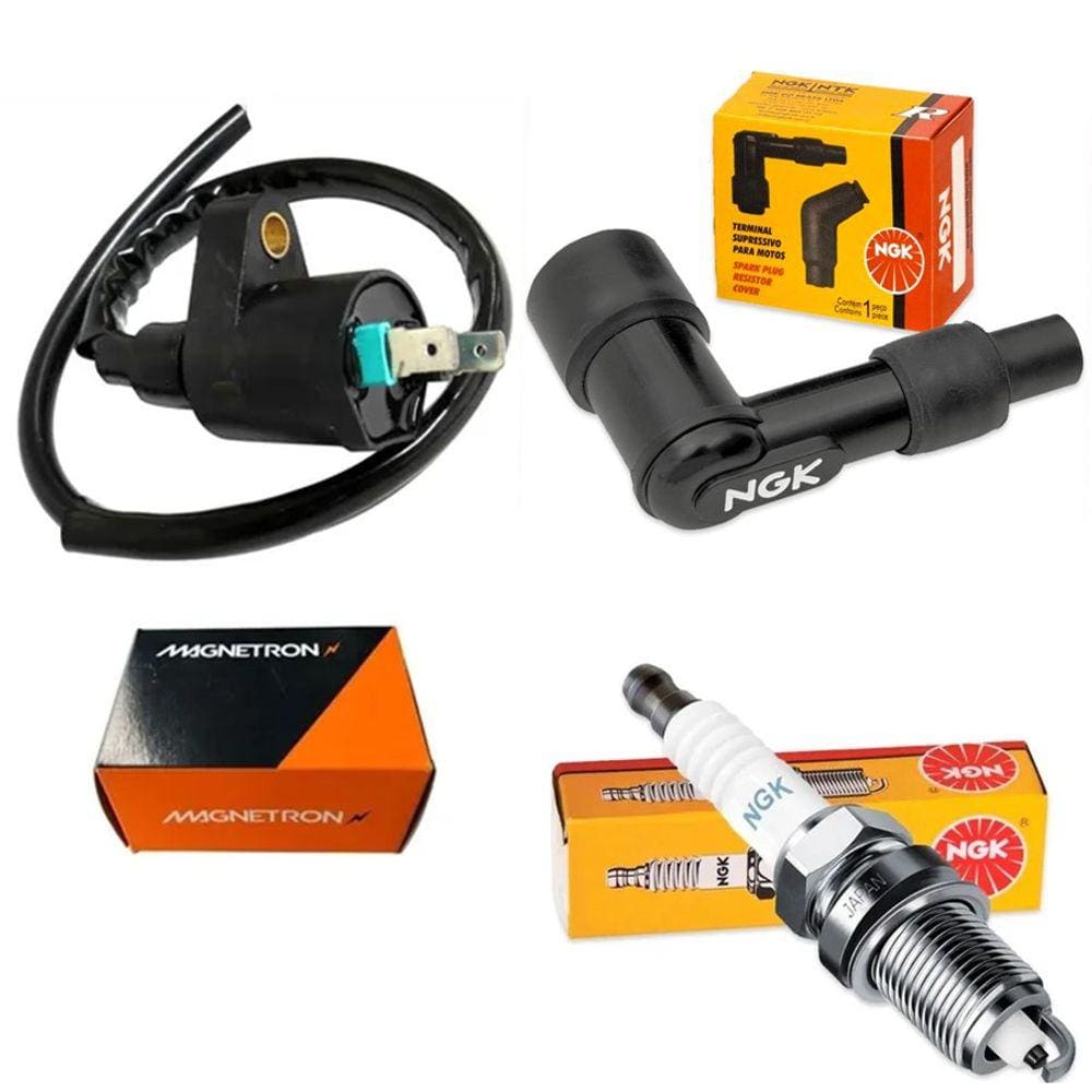 Bobina Ignição Titan 125 00 Á 02 + Vela Ngk + Cachimbo