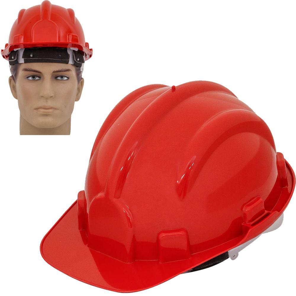 Capacete de Segurança Aba Frontal EPI Obras DeltaPlus Vermelho ProSafety