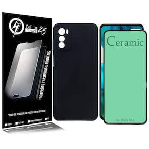 Capa Capinha Aveludada compativel Moto G52 XT2221 6.6 + PELICULA DE CERAMICA - Cell In Power25