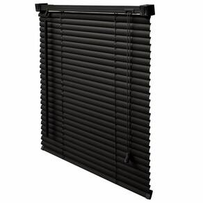 Persiana Horizontal PVC Preta 60 (L) x 80 (A) Lâminas Resistentes Flexíveis C/ Kit de Instalação
