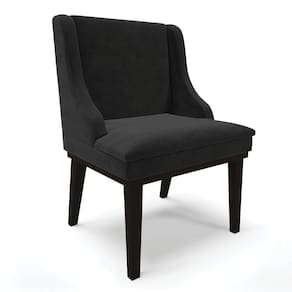 Cadeira De Jantar Liz Suede Base Fixa Madeira Preto Preto