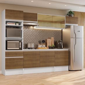 Armário De Cozinha Completa 300cm Branco Diamante