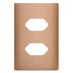 Placa Para 2 Tomadas 4X2 - Novara Ouro Rose