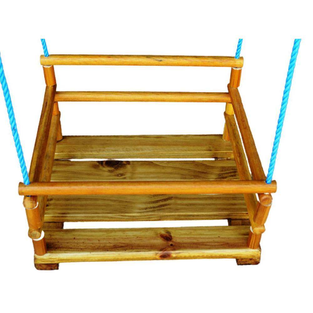 Balanço Infantil Madeira 42 Cm 35 Cm Com 4 Cordas De 3 M