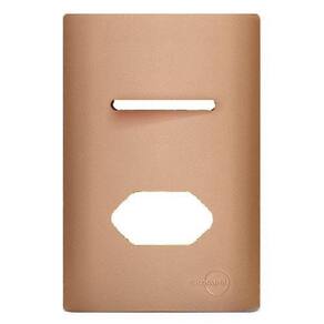 Placa Para 1 Tecla + Tomada 4X2 - Novara Ouro Rose