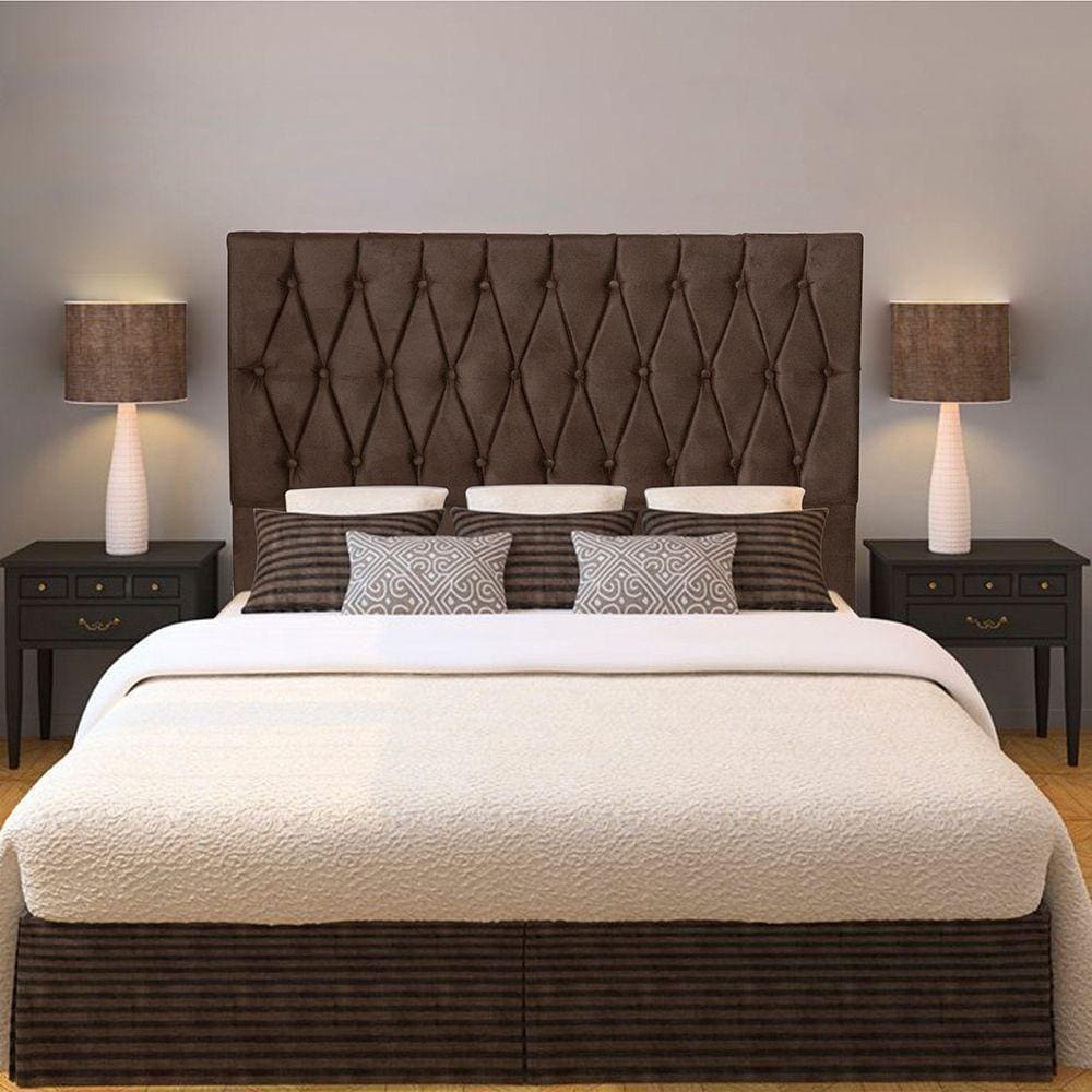 Cabeceira Casal 1,40M Paris Suede Marrom