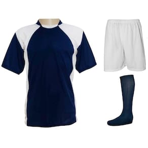 Jogo de Uniforme Completo 20+1 Azul Marinho/Branco