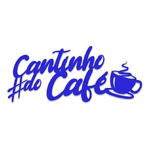 Cantinho Do Café Placa Frase Decoração Parede Quadro Azul
