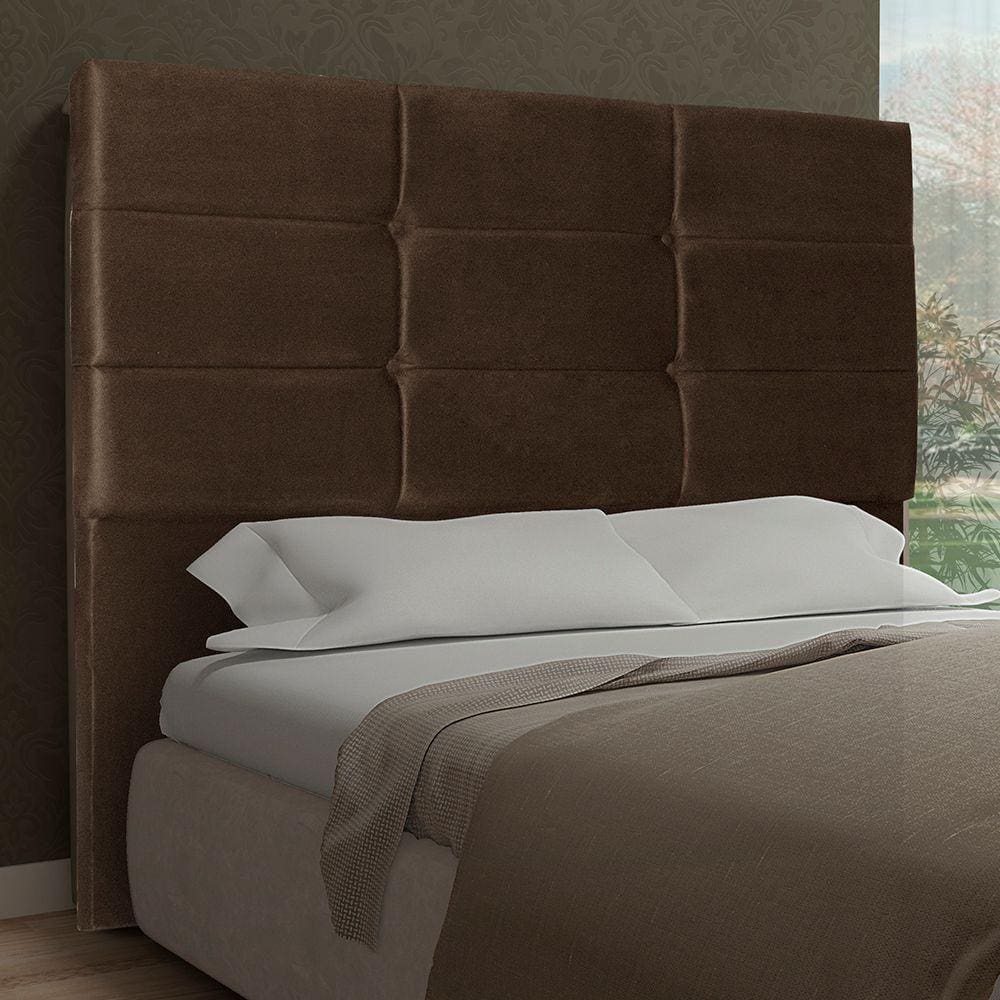 Cabeceira Casal 1,40M Toquio Suede Marrom