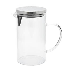 Jarra De Vidro Com Tampa Cromada Prata 1L