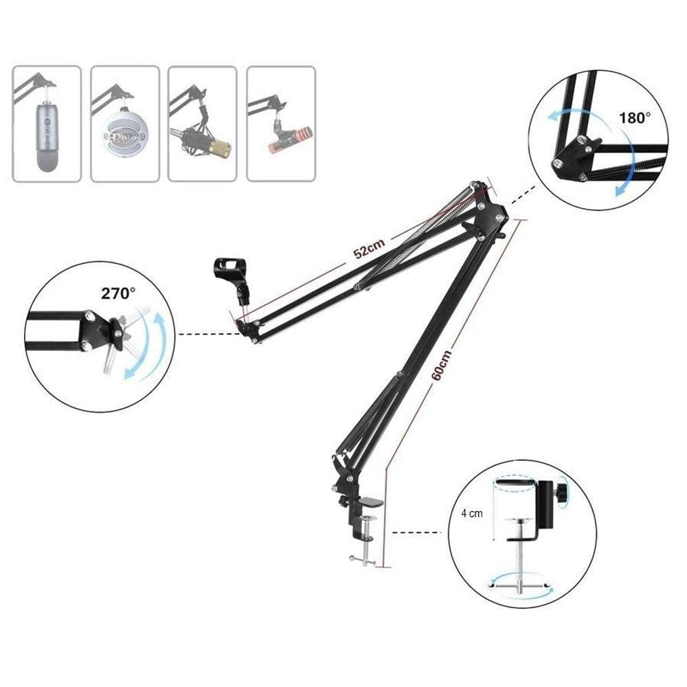 Pedestal Articulado,Haste P/Microfone P120,P220,At2020,C1