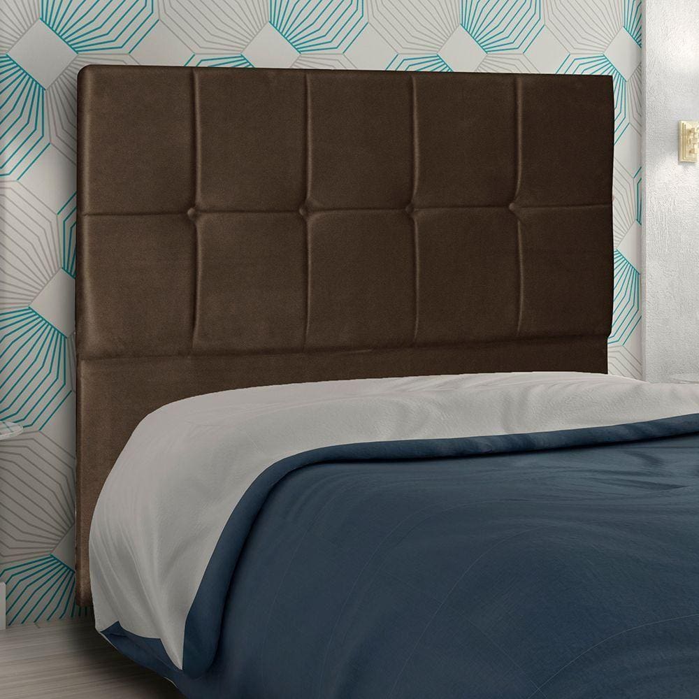 Cabeceira Casal 1,60M Lisboa Suede Marrom