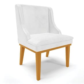 Cadeira De Jantar Corano Branco Base Madeira Castanho