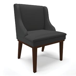 Cadeira De Jantar Corino Preto Base Fixa Madeira