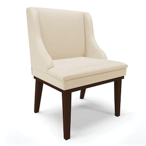 Cadeira De Jantar Liz Corino Base Madeira Tabaco Branco