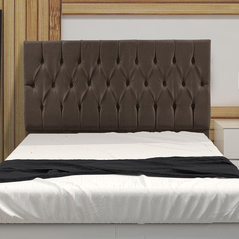 Cabeceira Casal 1,40M Madrid Suede Marrom