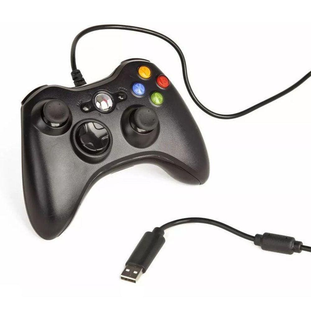 Controle Com Fio Para Xbox 360 Slim Joystick Computador E Pc