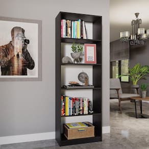 Estante Livreiro Multiuso 5 Nichos Montreal Yescasa Preto Perfect Touch