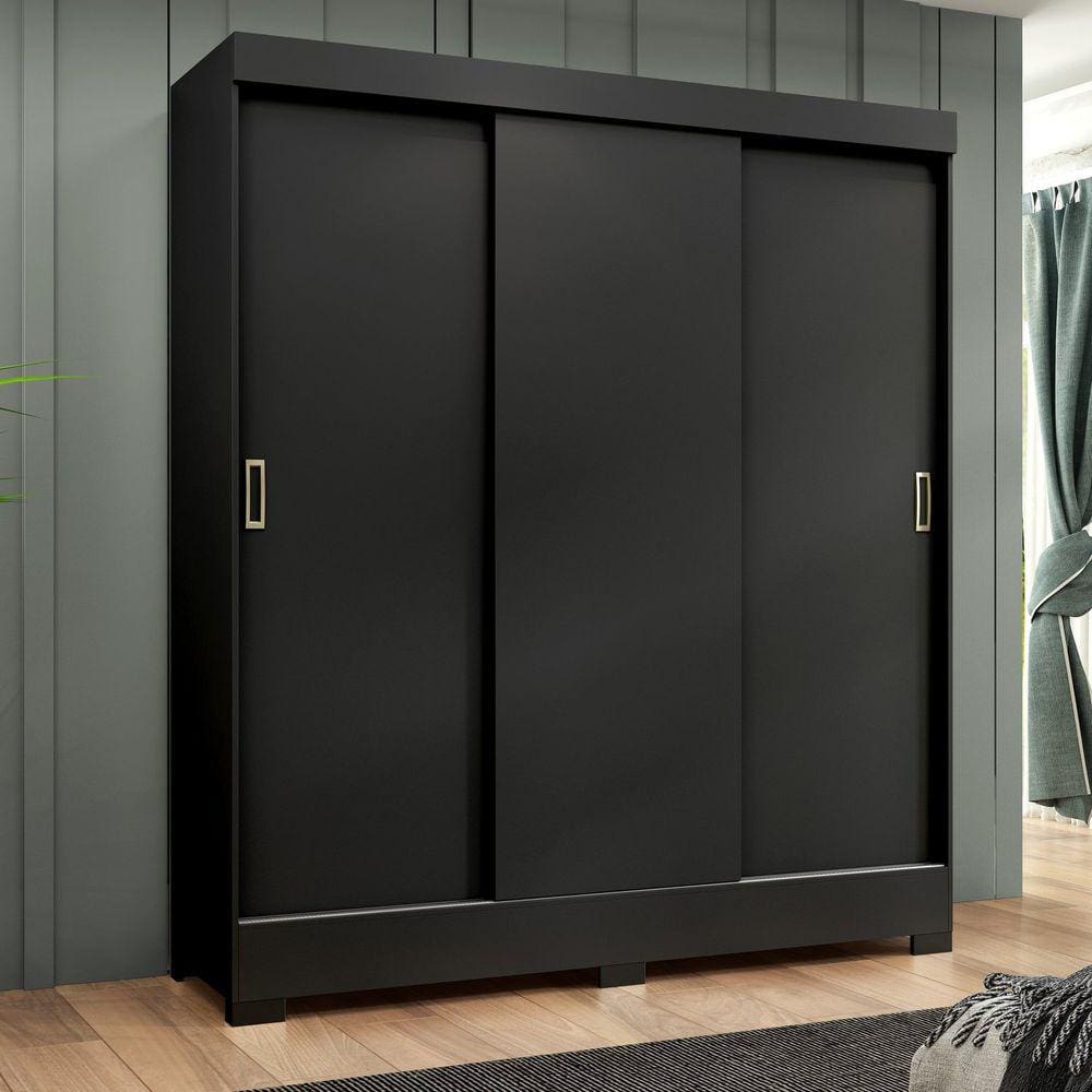 Guarda Roupa Casal 3 Portas Atenas Yescasa Preto