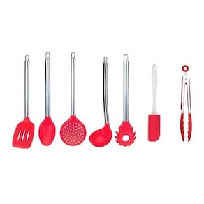 Kit Jogo De Silicone Colher Concha Escumadeira 7 Peças
