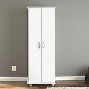 Armário Multiuso 2 Portas 9 Prateleiras Limeira Politorno Branco