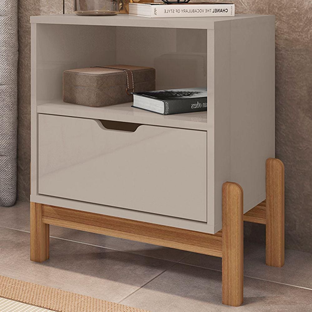 Mesa De Cabeceira Antares 1 Gaveta Off White - Casa D
